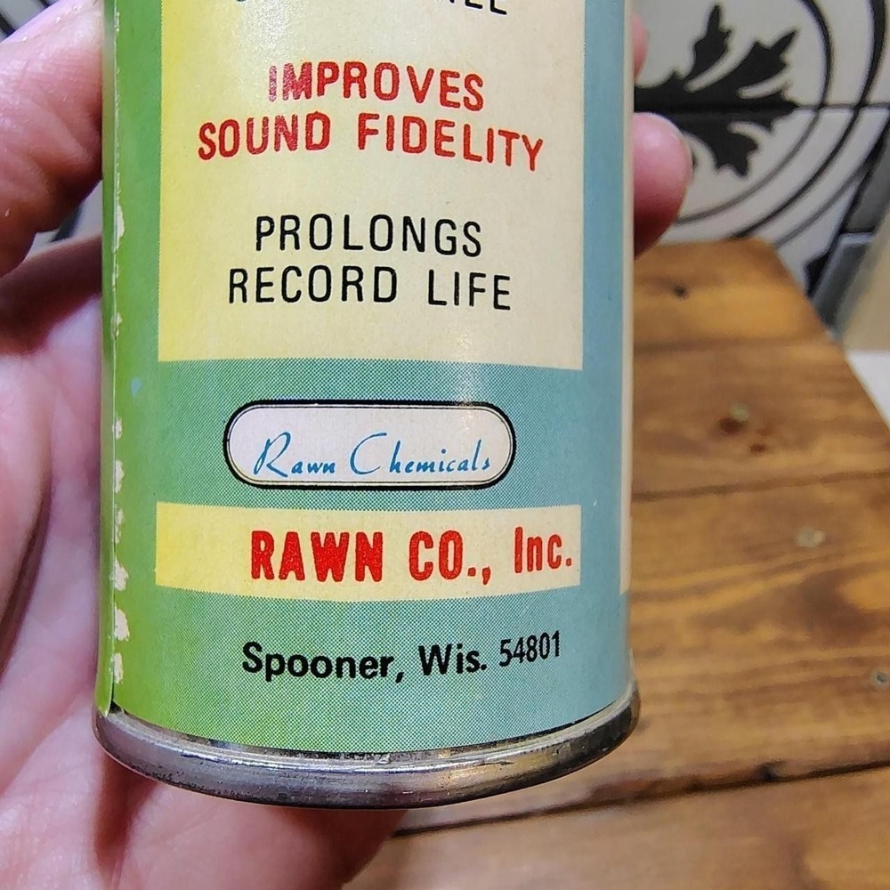 Vintage Rawn Chemicals Anti-Static Record Cleaner 6oz Spray Can Part 671 Retro - Picture 7 of 8